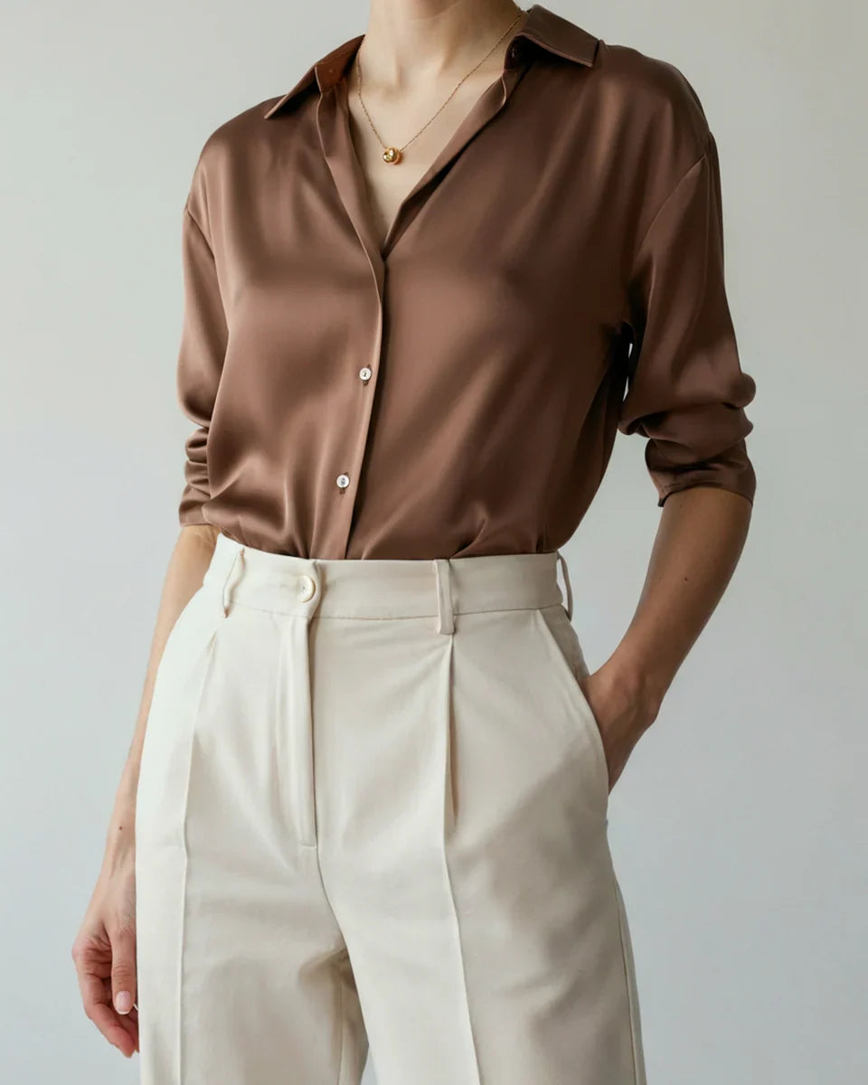 [Bundle Single] Vernier Éclat Satin Blouse