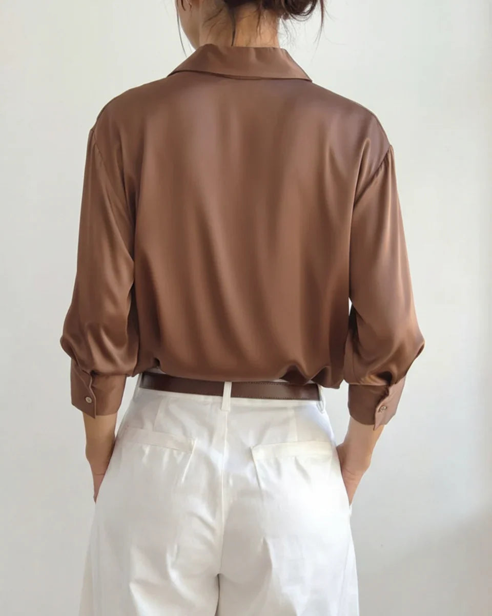 [Bundle Trio] Vernier Éclat Satin Blouse