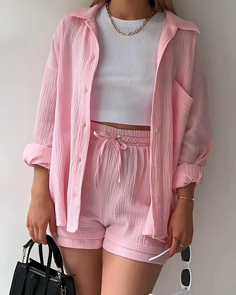 [Bundle Duo] Santorini Crinkle Co-Ord Set